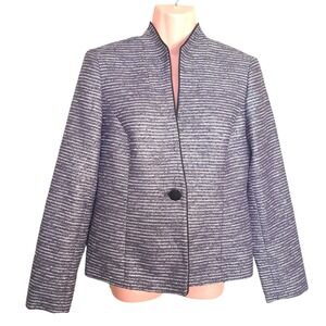 Jones Studio Separates‎ Purple Long Sleeve Blazer/Jacket Size 4 One Button